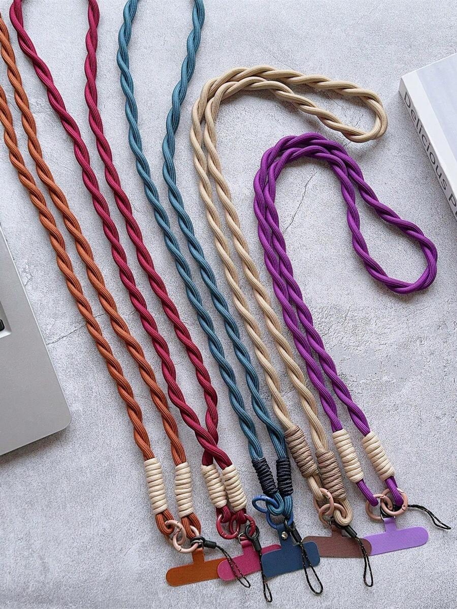 1pc Simple Long Diagonal Mobile Phone Hanging Strap Neck Lanyard With Double Buckle Card Holder Gifts For Mother, Family, Friends, Birthday, Holiday Phone Charm, Phone Chain