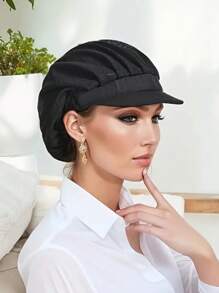 Gorra ajustable de trabajador de fábrica de alimentos, gorro de chef elástico antipolvo, apta para cocina, restaurante, catering, taller y bufé - material de tela, protectora e higiénica para trabajadores