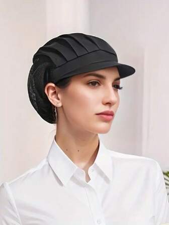 Adjustable Food Factory Worker Cap, Elastic Dustproof Chef Hat, Suitable For Kitchen, Restaurant, Catering, Workshop And Buffet - Fabric Material, Protective & Hygienic For Labor