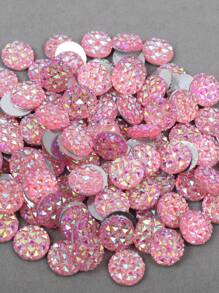 100 piezas/paquete Cristales de resina Rhinestones AB planos, gemas de resina con forma de piña de colores mixtos, cristales de resina redondos de 12mm para manualidades de ropa y joyería