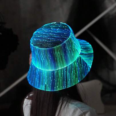 7-Color Tranforming  Bucket Hat, A Special Rechargeable Hat Suitable For Parties And Banquets
