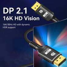 FDBRO 16K DP 2.1 8K@120Hz 4K@240Hz 80Gbps HDR Video Audio Displayport Cable Display Port  For Laptop TV Box Projector Gaming Monitor - 16K DP2.1 (1027) - View 5
