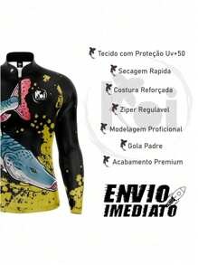 Shirt Fishing Sport Sleeve Military Camouflage Dry Fit Uv50+ Fish Fishing - 軍綠色 - 查看 4