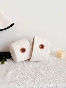 Cestas tejidas a mano con cuerda, canastas de almacenamiento para juguetes de niños, suministros para mascotas, organizador de escritorio de oficina en el hogar, joyería, cosméticos, cestas de almacenamiento para desorden en el escritorio, talla S y L