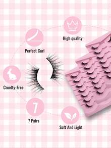 Half Lashes 7 Pairs Wispy Cat Eye Half Eyelashes Natural Look Soft False Lash Handmade Faux Mink Fake Eyelashes For All Occasions Parties And Daily Use