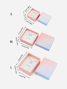 1pc Pink To Blue Gradient Gift Jewelry Box, Jewelry Gift Packaging Box, Necklace Jewelry Storage Box, Ring Jewelry Box - Multicolor - View 4