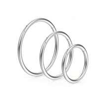1pc Hinged Hoop Nose Rings 18G 16G Septum Ring Body Piercing Jewelry Helix Cartilage Rook Earring For Women And Men - Silver - View 3