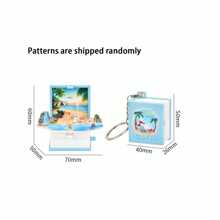 1/2/8pcs 3D Folding Magic Book Mini Keychain, Decompression Creative Keyring, Random Pattern Christmas & Halloween Small Gift Car Accessories Bag Charm School Letter