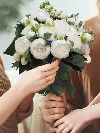 2 件人造玫瑰花束真实触感假牡丹花适用于家庭婚礼装饰派对桌面摆件母亲节、假植物、秋季装饰、房间、书桌、花园装饰、房间装饰用品、圣诞装饰、家居装饰、房间装饰、花卉、装饰、节日装饰、植物、婚礼、婚礼装饰、客厅装饰、办公室装饰、卧室装饰