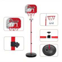 170cm Basketball Hoop Net Backboard Stand Set Adjustable Free Standing - 170 - 查看 10