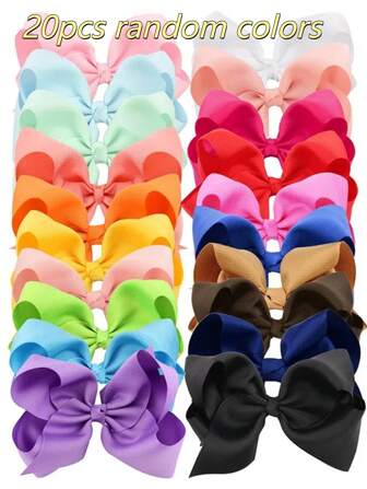 20pcs Multicolor Girls Bubble Flower Bow Hair Clips