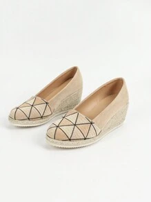 Women's 2025 New Fisherman Slip-On Shoes, Woven Fabric Upper, Thick Flat Soft Sole, Embroidery, Loafer Style