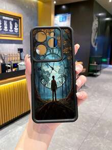 1 pieza Funda de teléfono a prueba de golpes con diseño de reloj compatible con iPhone/Galaxy/Infinix/Redmi/OPPO/VIVO/MOTO/Honor/Oneplus/Itel/Tecno - Negro - Ver 4