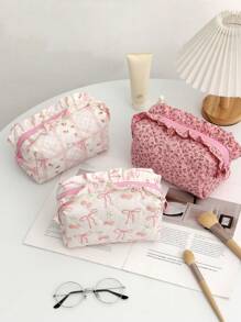 1 estojo organizador de viagem para eletrônicos com estampa floral, bolsa de transporte para itens essenciais de viagem, para cabo, cabo de carregamento, disco rígido externo, carregador portátil para negócios, viagens, escola, faculdade, material escolar de escritório, acessórios escolares, volta às aulas, estudantes universitários