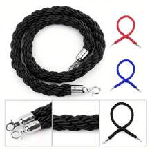 1.5M Twisted Queue Rope Barrier Post Stand Divider Crowd Control Stanchion For Clubs Hotel Bank Hospital (Black) - Black - View 5