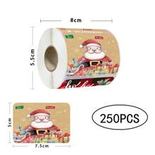TYFYO Autocollants décoratifs de Joyeux Noël pour l'emballage de cadeaux, étiquettes-cadeaux avec bonhomme de neige, 250 pièces, décorations festives
