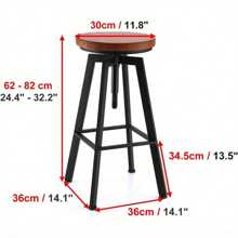 Breakfast Bar Stools Adjustable Wooden Stool Swivel Wooden Bar Stools Perching Stool Kitchen Breakfast Bar For Counter Breakfast Bar Cafe Pub - 1 - View 3