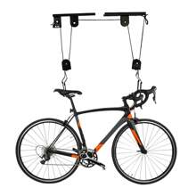 YUNRUX Bicycle Lift 132lbs/60kg, Bicycle Suspension Ceiling Bike Hoist, Ceiling Mounting Pulley System Bike Bicycle Holder Ceiling Mount, Bicycle Suspension Wall Bicycle Assembly Stand For Garage, Basement - Black - View 2