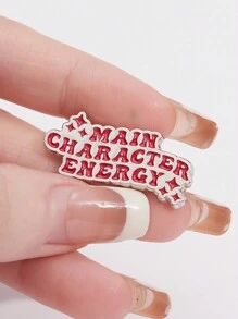 1 件有趣的红色字母标语徽章胸针配饰 - 粉色 - 查看 7