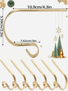 1/3/6 pièces Supports de bas de Noël dorés, crochets de cheminée, supports de décoration d'arbre de Noël antidérapants, convient pour accrocher les décorations de Noël, les bas de Noël de cheminée, les décors de fête