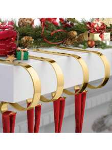 1/3/6 pièces Supports de bas de Noël dorés, crochets de cheminée, supports de décoration d'arbre de Noël antidérapants, convient pour accrocher les décorations de Noël, les bas de Noël de cheminée, les décors de fête