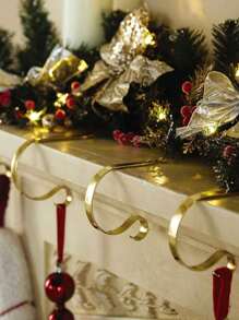 1/3/6 pièces Supports de bas de Noël dorés, crochets de cheminée, supports de décoration d'arbre de Noël antidérapants, convient pour accrocher les décorations de Noël, les bas de Noël de cheminée, les décors de fête