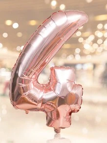 1set Number Shaped Balloon, Rose Gold Plastic Creative Decorative Balloon For Party,Christmas - Rose Gold - View 14