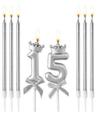 银色皇冠蜡烛，带 0-9 数字，适用于生日派对蛋糕装饰、圣诞节