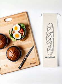 1Pc Bread Bag Linen Bread Bags For Homemade Bread Container Unbleached & Reusable Bread Storage, Natural Large Storage For Artisan Bread