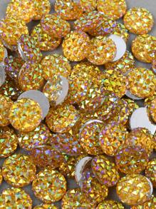 100 piezas/paquete Cristales de resina Rhinestones AB planos, gemas de resina con forma de piña de colores mixtos, cristales de resina redondos de 12mm para manualidades de ropa y joyería