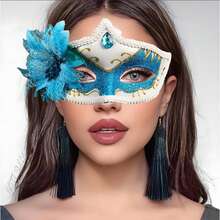 1pc Halloween Costume Prop Masquerade Mask Half Face Mask Party Accessory - Multicolor - View 2