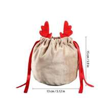 1/5/10 Stücke Weihnachtsgeschenk-Beutel mit Rentier-Motiv, Samt Weihnachtsmann-Säcke mit Zugband, Weihnachtsdekoration, Geschenke für Kinder, Silvester-Party