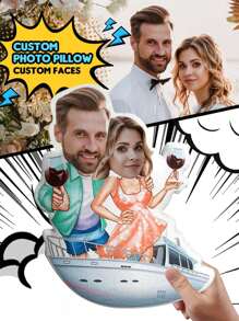 1pc Personalized Shaped Pillow Interesting Couple Gift Idea Funny Couple Gift With Photo Custom Photo Pillow Flower Heart Pillow With Text Valentine's Day Gifts Unique Gift For Father's Day, For Graduation, For Weddings, For Christmas, For Housewarming Sofa, Bed, Car, Bedroom, Living Room, Tea Room