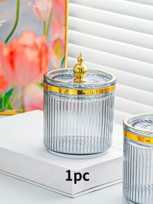 1pc/2pcs/3pcs Storage Jar With Lid & Sealed Metal-Cap, Portable Transparent Candy Jar For Tea, Coffee, Bean, Sugar, Cake, Spice, Home & Kitchen Supplies - Multicolor - View 17
