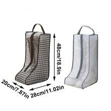 1pc Multi-Purpose Dustproof & Moistureproof Shoes Storage Bags: Portable Storage Bag For Long Boots - Multicolor - View 3