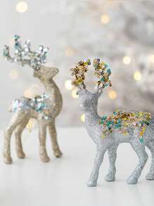 1pc Christmas Reindeer Decoration Ornament, Tree Decor Hanging Pendant, Home Tabletop Decoration, Christmas Holiday Decor,Christmas - Multicolor - View 7