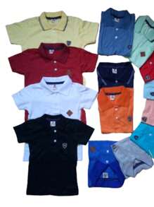 Kit 2 Polo Shirt Collar Kids Boys - Multicolor - View 1