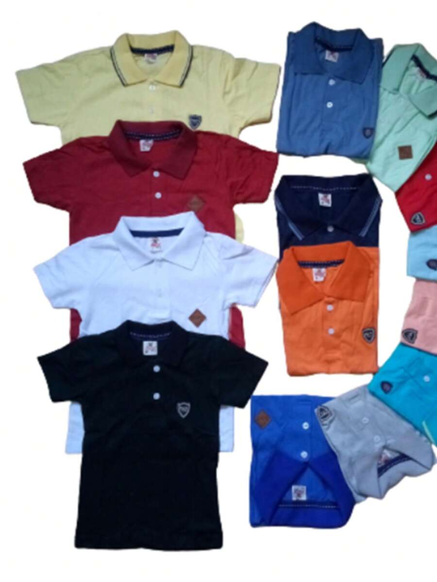 Kit 2 Polo Shirt Collar Kids Boys - Multicolor - View 1