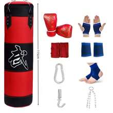 Sandsäcke 2 - 1 Meter 1,2 Meter Boxsandsack Ausrüstung Hoch aufgehängter Boxsandsack mit Haken und Edelstahlkette Boxhandschuhe Handschützer Handgelenkschützer Knöchelschützer Ausrüstung für Kampfkunst, Kampftraining Boxsäcke Kampfkunst Fitnessstudio Sparring Hängende Fitnessstudio Trainingsausrüstung Boxsäcke Muay Thai Erwachsenen Sandsäcke