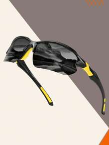 多副装环绕式方形运动骑行眼镜，男士户外驾驶、摩托车、跑步、沙滩配饰眼镜，夏季海滩度假、户外旅行必备 - 彩色 - 查看 8