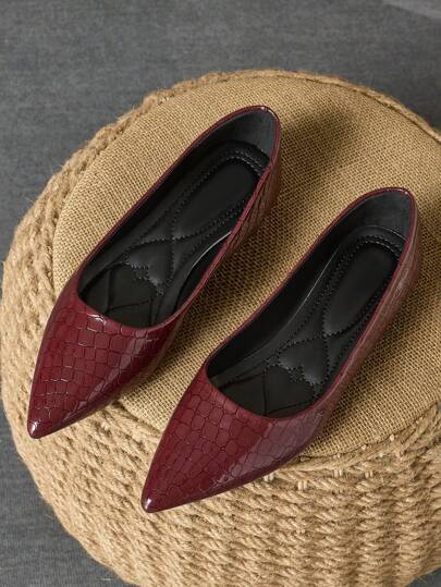 Pantofi de damă, confortabili, cu vârf ascuțit, în carouri, plăci, casual, îmbrăcăminte versatilă în aer liber/de petrecere, verde închis