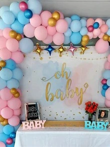 طقم بالونات وردية وزرقاء، 35 حزمة بالونات التفافية لاتكس بألوان فاتحة زرقاء وردية، طقم بالونات زرقاء فاتحة وردية قطر 12 بوصة لحفلات إعلان جنس المولود أو حفلات أعياد الميلاد أو لحفلات الاستقبال الخاصة بالمولود الجديد أو حفلات الحمام، ديكورات للعائلة وهدايا