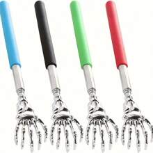 1/2/4pcs Ghost Hand Shaped Stainless Steel Extendable Back Scratcher, Portable Retractable Itch Reliever With Comfortable Rubber Handle, Ideal For Thanksgiving, Birthday And Christmas Gifts