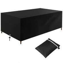 Furniture Cover 210D Oxford Fabric Waterproof Sofa Cover Outdoor With Drawstring Anti-UV Couch Chair Cover Rectangular Rattan Table Covers For Garden Lawn Patio - 106.3*70.9*35 inch - View 10