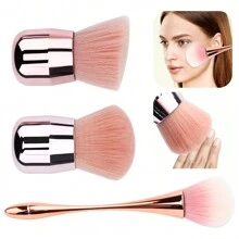 Set de 3 piezas de brochas de maquillaje, Set de brochas multifuncionales para polvos de uñas y maquillaje, fibra artificial suave