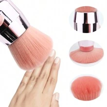 Set de 3 piezas de brochas de maquillaje, Set de brochas multifuncionales para polvos de uñas y maquillaje, fibra artificial suave