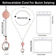 3 Packs Necklace Lanyard With Retractable Badge Reel Card Holders,Perfect For Nurses & Office Workers Back To School - Multicolor - View 2