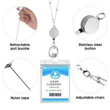 3 Packs Necklace Lanyard With Retractable Badge Reel Card Holders,Perfect For Nurses & Office Workers Back To School - Multicolor - View 7