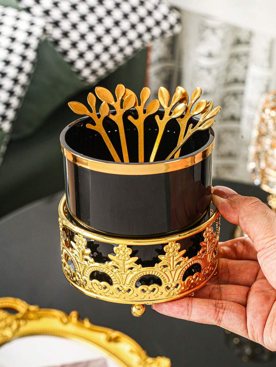 1set Stainless Steel Dessert & Coffee Spoons, 6pcs - Multicolor - View 1