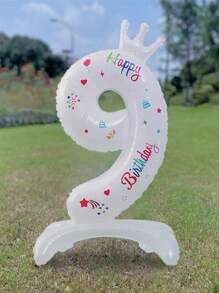 1 个数字形状气球， - 白色 - 查看 14